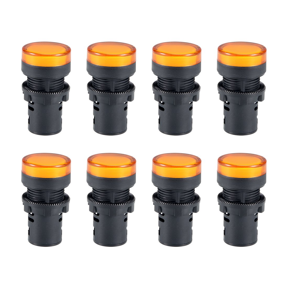 uxcell 8Pcs Yellow Indicator Light AC/DC 24V, 22mm Panel Mount, for Electrical Control Panel, HVAC, DIY Projects: Home Improvement