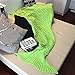 NOPTEG Mermaid Tail Blanket Crochet Mermaid Blanket for Adult and Kids, All Seasons Sleeping Blankets, Warm Soft Living Room Sleeping Bag,Birthday (Adult, Wave Green)