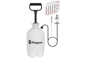 Kegco 1 Gallon Homebrew Hand Pump Pressurized Kegerator Cleaning Kit w/No-Rinse Cleaner