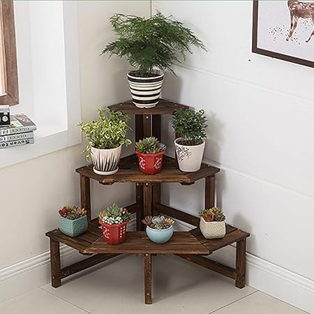 Soporte De Flores Escalera De Múltiples Capas De Madera Sólida ...