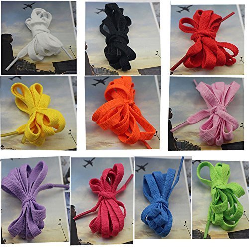 Elife 20 pairs 8mm 5/16" width flat shoelace for s…
