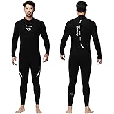Owntop Wetsuit 5mm Neoprene Diving Suit for Mens Womens - Thicken Full Wet Suit, Back Zip Long Sleeve UPF50+ Keep Warm Swimwear for Scuba Surfing Swimming Diving Snorkeling Water Sports