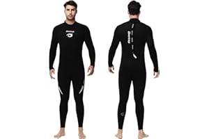 Owntop Wetsuit 5mm Neoprene Diving Suit for Mens Womens - Thicken Full Wet Suit, Back Zip Long Sleeve UPF50+ Keep Warm Swimwear for Scuba Surfing Swimming Diving Snorkeling Water Sports