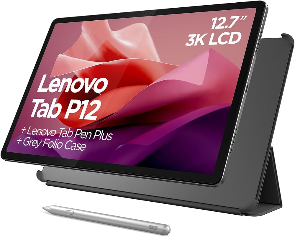 Lenovo Tab P12 2024 12.7" 3K Tablet 8GB 128GB Grey Pen Folio Android 13 JBL