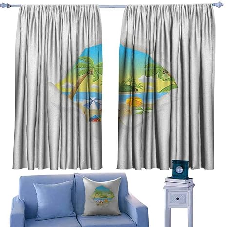 Amazon Com Paradisedecor Beach Kitchen Curtains Torn Paper Effect