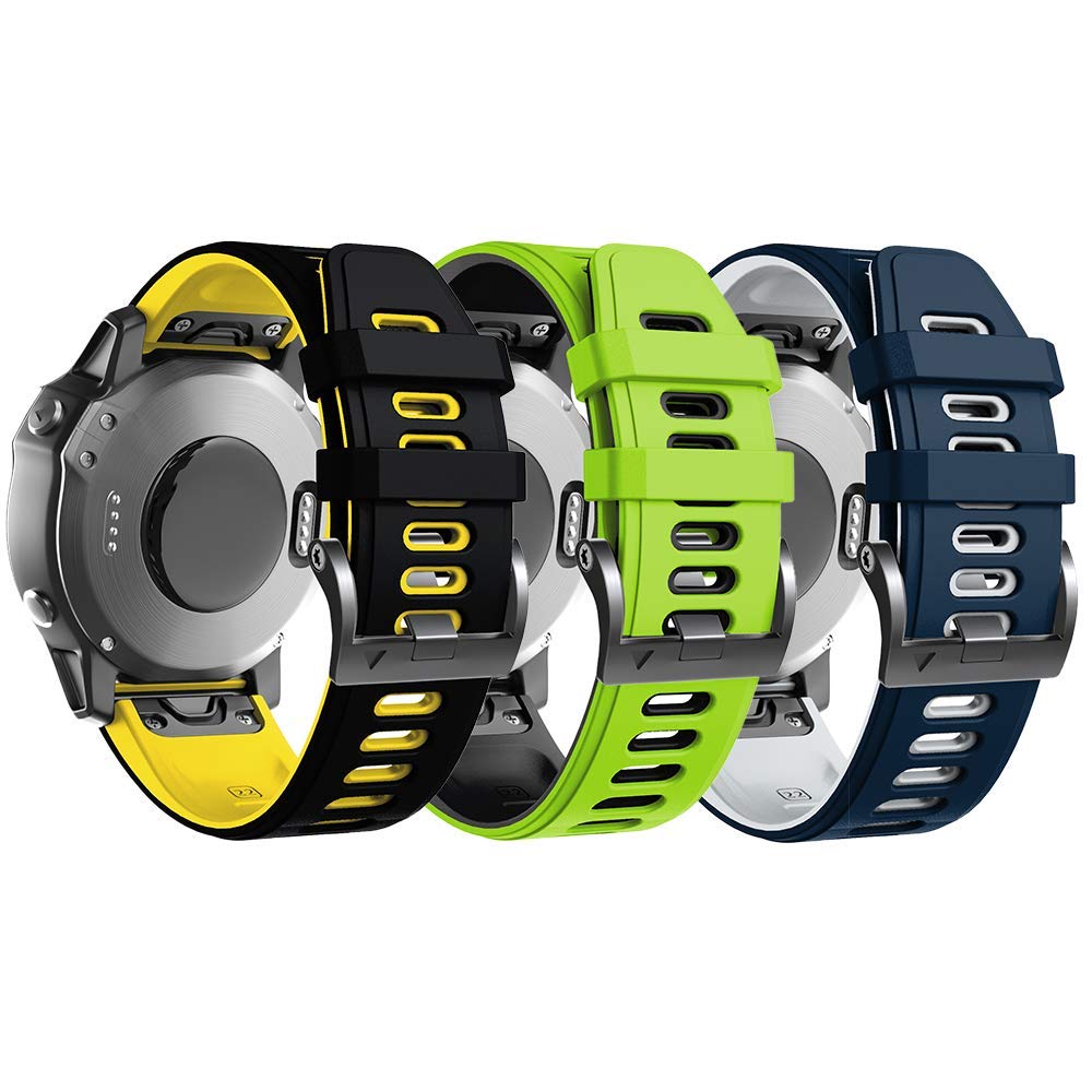 ANBEST Compatible with Fenix 5 Band 22mm Width, Soft Silicone Strap for Fenix 5/Fenix 5 Plus/Fenix 6/Fenix 6 Pro/Forerunner 935/Forerunner 945/Approach S60/Quatix 5, 22mm