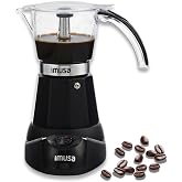 IMUSA 6 or 3 Cup Electric Espresso Maker with Cool-touch Handle, Black | Bare Cast Aluminum Finish, Detachable Cool-Touch Base, Ideal for Cuban Coffee, Perfect for Entertaining
