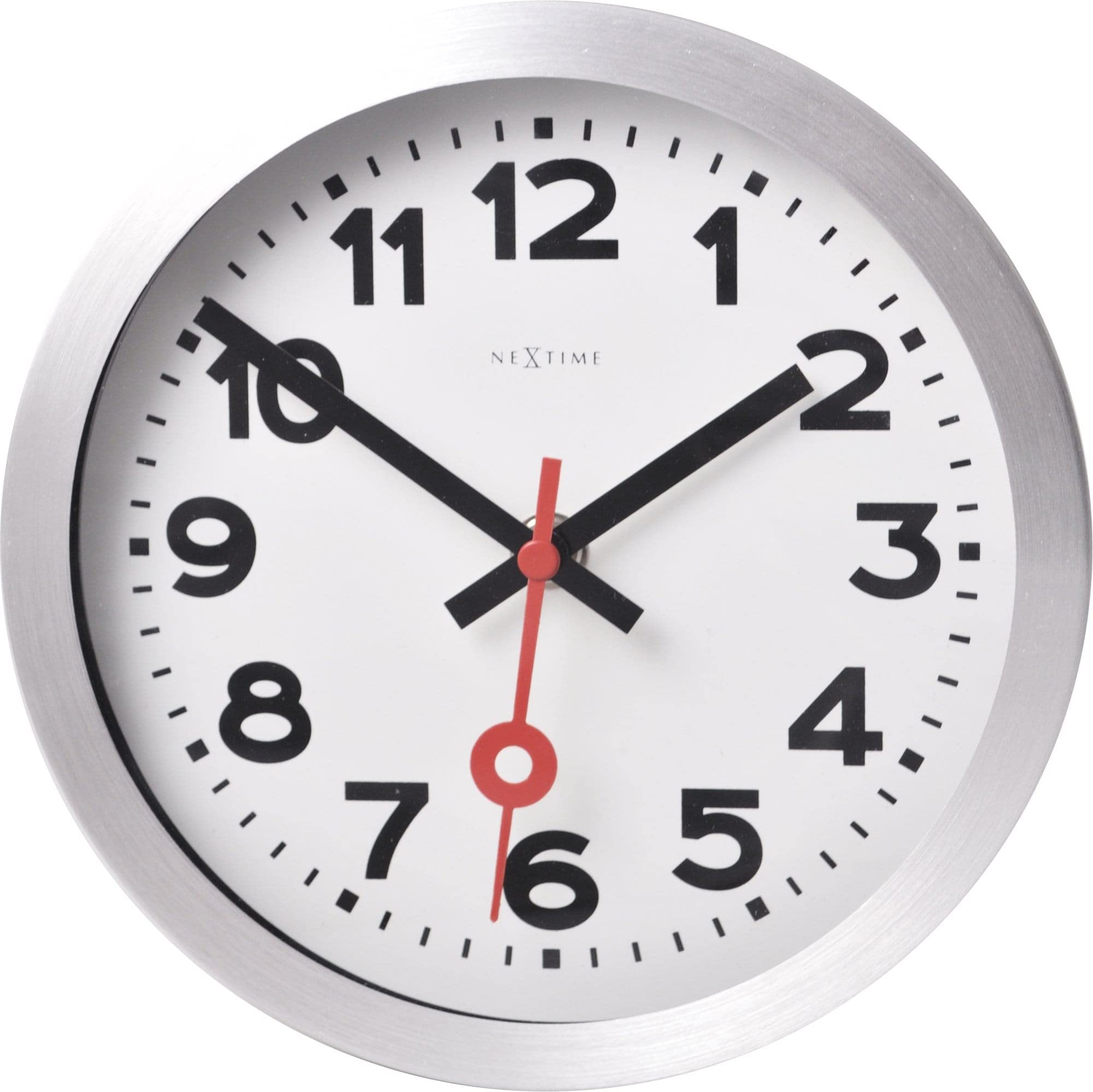 NeXtime wall clock / table clock station clock "STATION", very silent, round, white, ø 19 cm