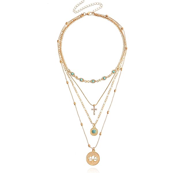 Amazon.com: Layered Gold Necklaces for Women Stackable Gold