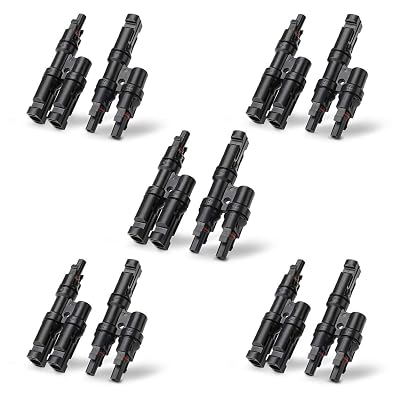 BougeRV Solar Branch Connectors Y Connector for Parallel Connection Between Solar Panels FMM+MFF (5 Pairs)