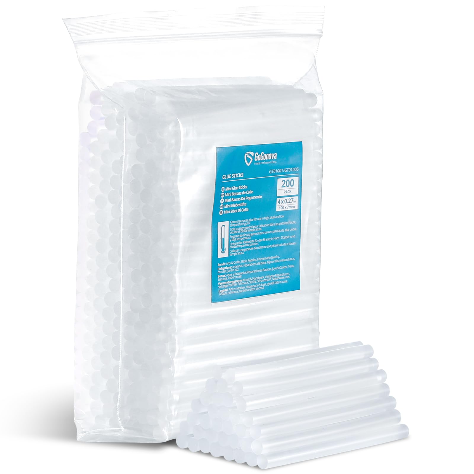 Photo 1 of Mini Glue  Sticks, GoGonova 200 Pcs Clear Mini Glue Sticks, 0.27" Diameter and 4" Long Hot Melt Glue Sticks - Compatible with Most Mini Glue Guns
