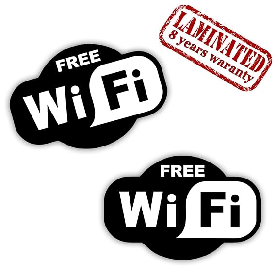 2 Aufkleber Aufkleber Sticker Gratis Wi-Fi WiFi Zona Glas Vetrin Internet Cafe Bar Club Büro Büro Büro B 91