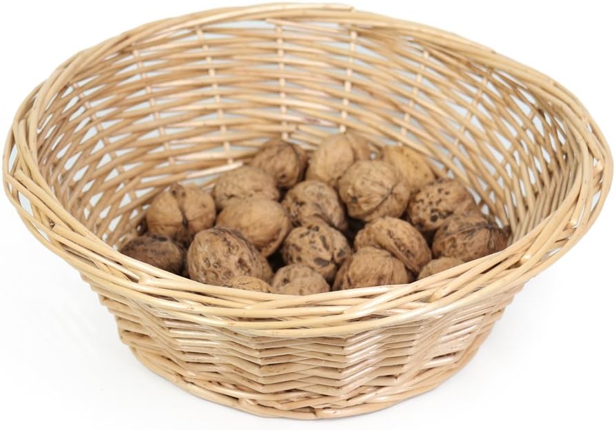 MEIEM Wicker Basket Tray Storage Basket, Round Stackable Basket, Light Weight.(Large)