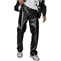 Idopy Men`s Multi Pockets Motorcycle Workwear PU Faux Leather