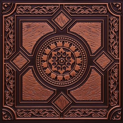 Faux Antique Copper 303ur Plastic Ul Rated Ceiling Tile Flat