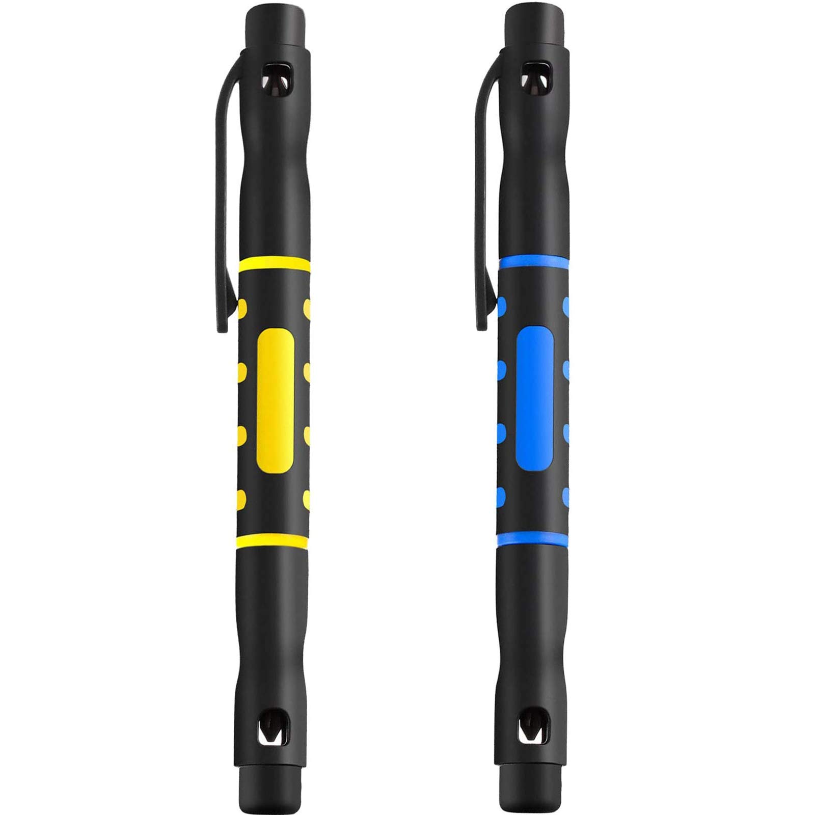 Mudder 2 Pieces Pocket Screwdriver 4 in 1 Portable Screwdriver Multitool Pen Double Ended Tools for Assorted Works and Repairs