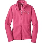 Pro Outfits Custom Embroidery Full-Zip Fleece Jackets for women, Low-Pill Midweight with Drawcord Hem for Healthcare workers.