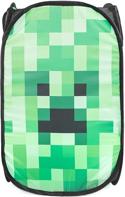 Jay Franco Minecraft Creeper 80L Pop-Up Laundry Basket Hamper