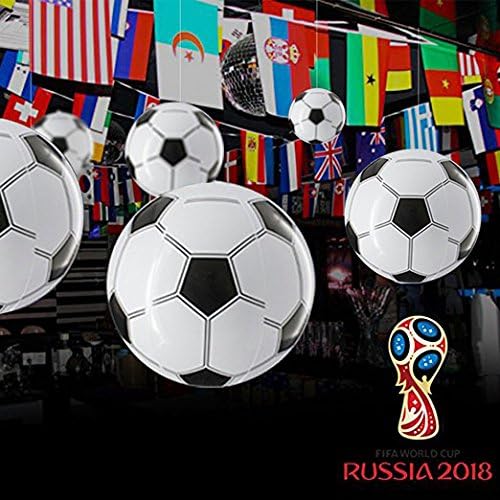Artfen 3pcs PVC Soccer Balloons Decorations 2018 World Cup Balloons Kit Decorations With Hand Air Pump and Long Hang Thread for Bar Home Garden Football Theme Party Toy Ball for Children 3pcs Black
