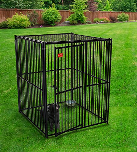 Dog Kennel - Lucky Dog Modular Box Kennel With Enclosed Top - This Welded Animal Enclosure is Perfect for Medium to Large Dog Breeds and Pets and is Designed with Their Safety and Comfort In Mind. Dimensions (6'H x 5'L x 5'W); 173.5 lbs