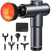 JOYSUWERUN Massage Gun – Deep Tissue Muscle Massager for Pain Relief & Recovery, Massage Gun with Heat, 9 Massage Heads, Carrying Case, Handheld Electric Percussion Massager,