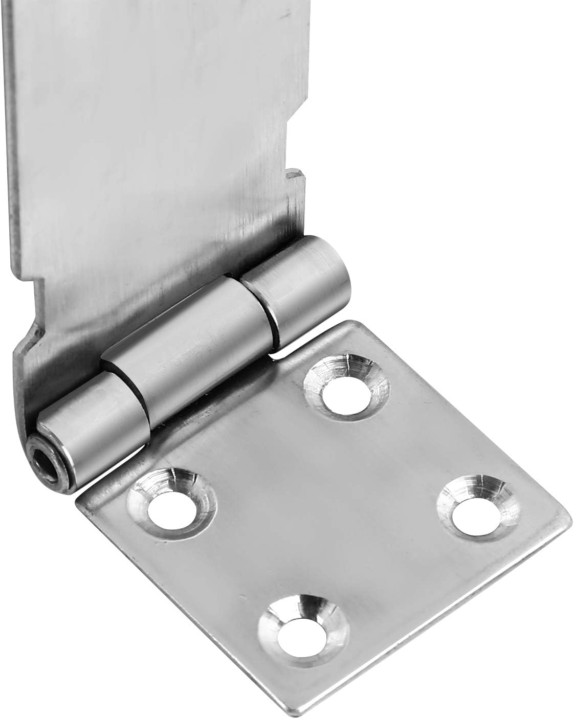 2 PCS 5 Inch Padlock Hasp, KINJOEK Stainless Steel Security Door Clasp Hasp Lock Latch, 2mm Extra Thick Door Gate Bolt Lock with 16 Mounting Screws - - 