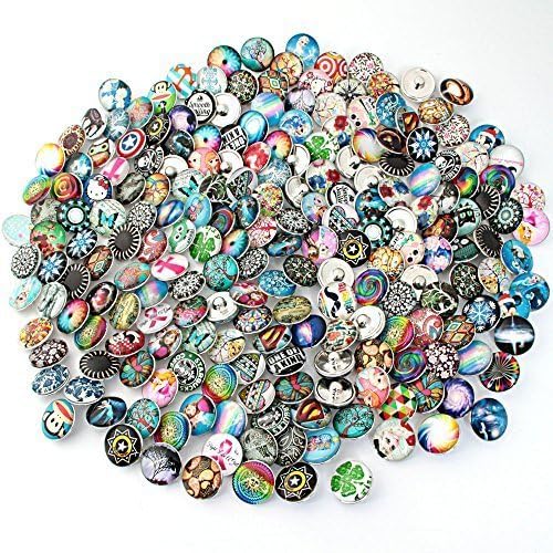 Incredible art Mixed Random Snap Button Jewelry Charms Fit Bracelets 12mm Pack of 20pcs
