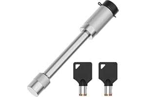 Ayleid Trailer Hitch Lock - 5/8" Locking Pin for Class III IV 2" Hitch Receivers, 3 Inch Span, Anti-Theft Weatherpro of Design for Secure Towing of Truck, Car, Boat (1 Pack, Silver)