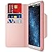 LG G6 Case, Maxboost Wallet Protective Case with Hand Strap for LG G6 [Folio Style] Convenient Stand Feature PU Leather LG G6 Flip Cover with Card Slot and Side Pocket Magnetic Closure – Rose Gold