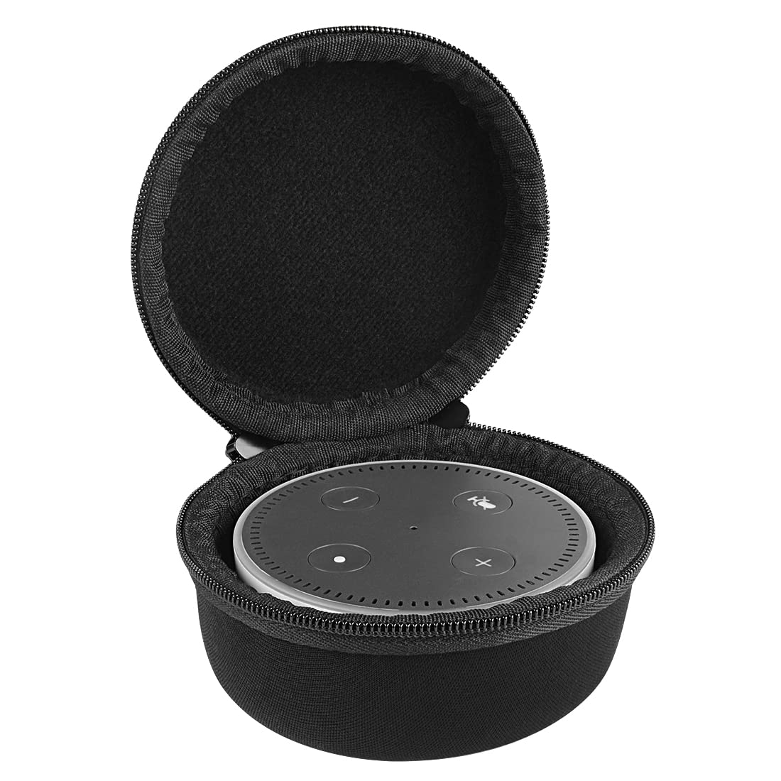 Geekria Shield Case Compatible with Echo Dot 2nd Generation Smart Speaker, Replacement Hard Shell Travel Carrying Bag (Black)