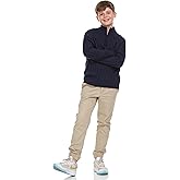 Sezzit Boys Quarter Zip Cable Knit Sweater – Classic Warm Pullover for Kids. Black, Navy, Red