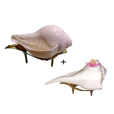 Sound SHANKH SHANKHA  DAKSHINAWARTI SHRI Lakshmi VALAMPURI SHANKH Conch with Brass Stand