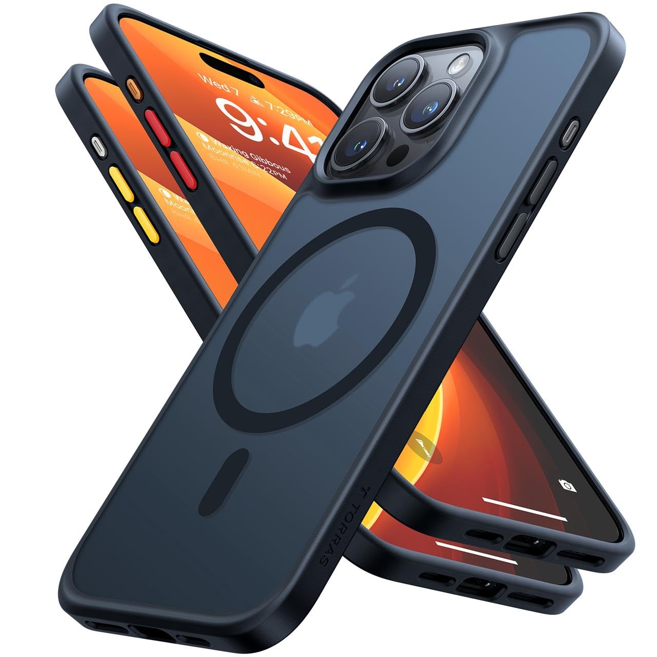 TORRAS for iPhone 15 Pro Max Case with MagSafe, 12FT Military Grade Shockproof, Slim Thin but Sturdy, Velvety Touch Anti-Slip Texture, Magnetic Protective for iPhone 15 Pro Max Case Cover, Matte Black — image 1