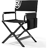 EVER ADVANCED Aluminum Lightweight Directors Chair Foldable, Folding Studio Movie Chairs Camping Event Vendor Chair, 19" Seat