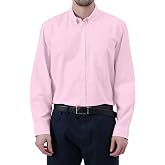 FastRockee Men's Long Sleeve Oxford Button Down Shirts with Pocket