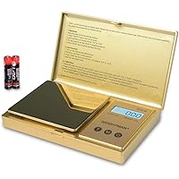 WEIGHTMAN Digital Scale Gram, 200g/0.01g Pocket Scale Gold Titanium Plating, LCD Backlit Display, Mini Jewelry Scale…
