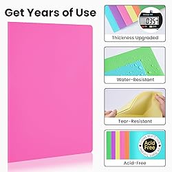 Sooez 6 Pack Folders with Pockets, Plastic File