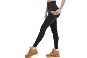 Ipletix Fleece Lined Leggings for Women - Thick Thermal Winter Yoga Pants with Pockets