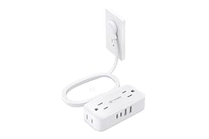 TROND Surge Protector Power Bar with 4 USB Ports(2 USB C), 5FT Slim Flat Plug Extension Cord Indoor, 4 Widely Spaced Outlets,