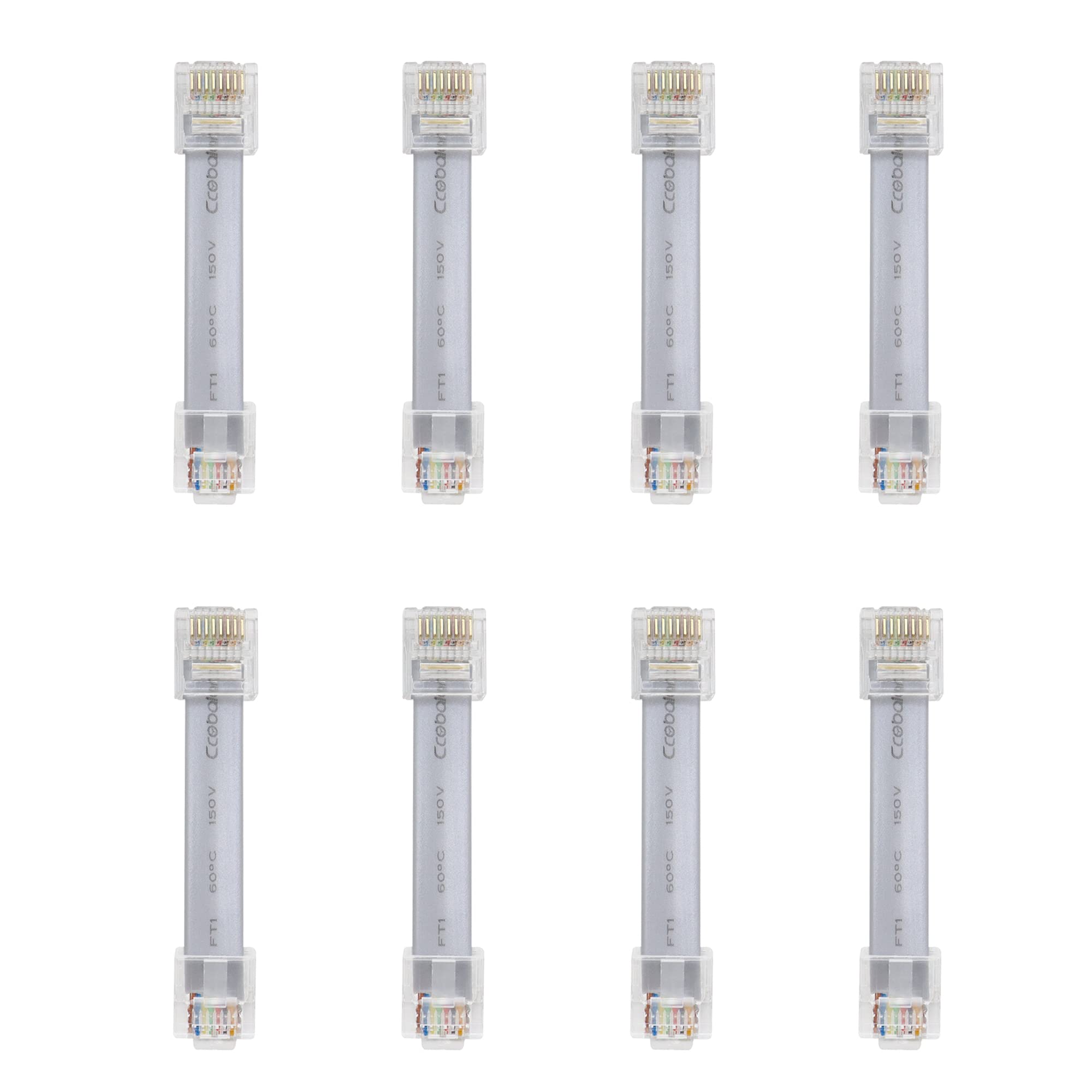 RIIEYOCA Short Cat5e Ethernet Patch Cable 5 CM,Flat RJ45 Computer LAN Network Cord for Router, Modem,Switch, Server(8 Pack, Grey)