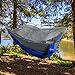 WolfWise Mosquito Net Hammock 2-Person Portable Parachute Double Camping Hammocks Kit with Carabiners and Hanging Rope(Blue)-Promotion