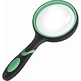 JIANYI Shatterproof Magnifying Glass 4X Handheld Reading Magnifier for Seniors & Kids, 75mm Large Magnifying Lens with Non-Sl