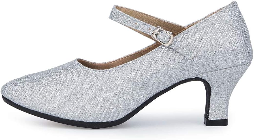 JUODVMP Latin Ballroom Dance Shoes Closed Toe Dance Pumps Character