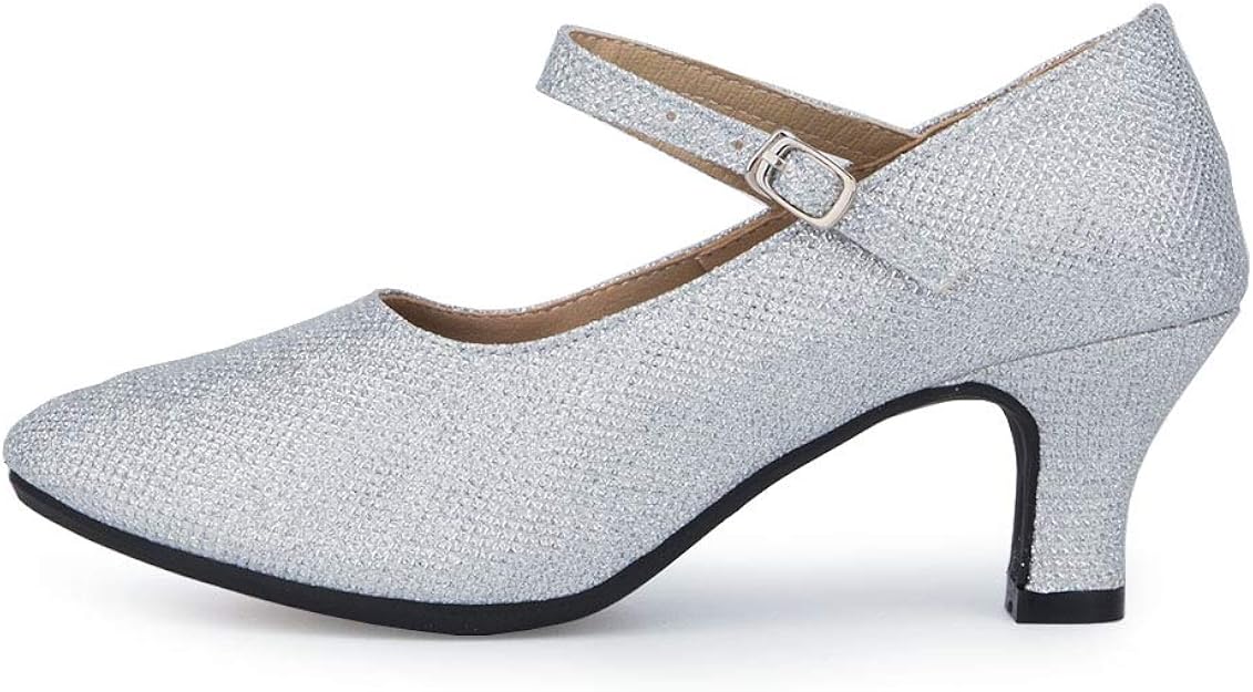 JUODVMP Latin Ballroom Dance Shoes Closed Toe Dance Pumps Character