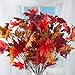 Factory Direct Craft Set of 2 Deep Fall Artificial Maple Leaf Bush for Autumn Home Decor and Fall Flower Arrangements