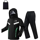 RINJOY Rainproof Rain Suit for Men Women Golf Rain Gear Jacket and Pant Outdoor Lightweight Breathable Hooded Raincoat