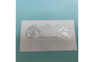 CJGHJNFF Suitable for Martin Guitar Head Logo - Metal Tags, DIY Electric Guitar Logo Stickers, UV Stickers, Tear Off Film (Silver)