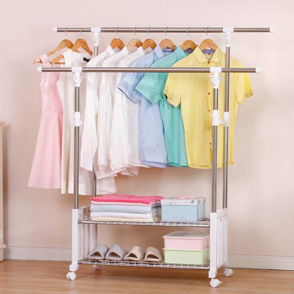 Diele & Flur Edelstahl-Doppelstab-Wäscheständer-Boden-Innenaufhänger