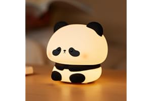 VTIGER Panda Night Light, LED Squishy Cute Lamp, Night Light for Kids, Silicone Panda Light, Dimmable Girls Baby Bedroom Nightlight, Rechargeable Touch Lamp for Breastfeeding Nursery Decor (TT)