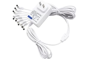LOJIRAZ 4.5V Lemax Power Adapter Compatible with Lemax Lighted Accessory 94566 94563 94564 94565 74295 74269 74707 84428 44242 Christmas Halloween Village Lights Micro Lighting Building Decor(White,8 Output)